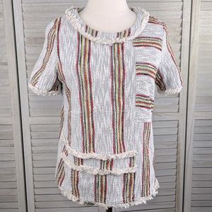 ANTHROPOLOGIE (Current Air) Thompson Tweed Boho Fringe Top-Small